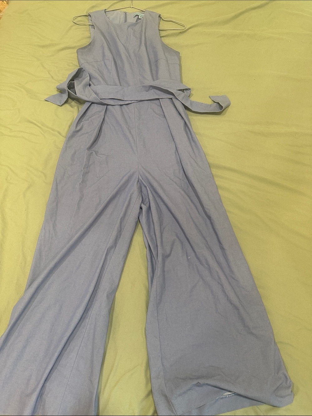 ANTONIO MELANI Lavender Sleeveless Wide-Leg Jumpsuit with Waist Tie